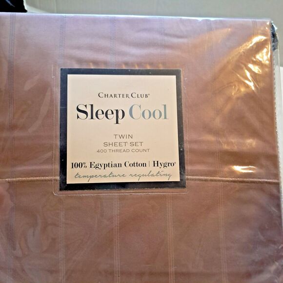 Charter Club Sleep Cool 3-Pc Egyptian Hygro Cotton Plum Twin Sheet Set - Picture 4 of 12